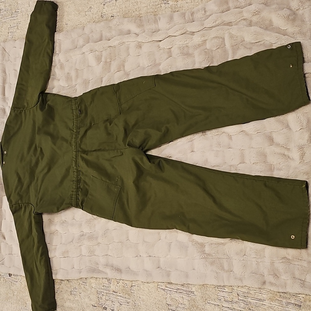 Vintage Unilog Olive Green Jumpsuit Coveralls Mens Large Regular Unisex Utility - Picture 3 of 16